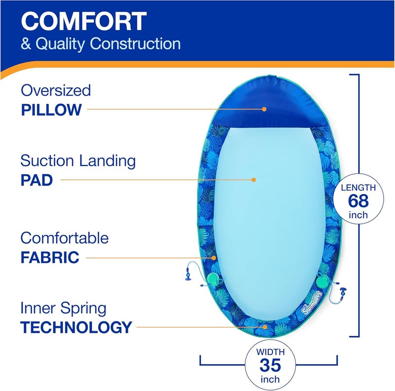 SwimWays Elite Spring Float Hammock Pool Lounger, Inflatable Pool Floats Adult with Fast Inflation, Pool Hammock for Adults up to 250 lbs - Image 5